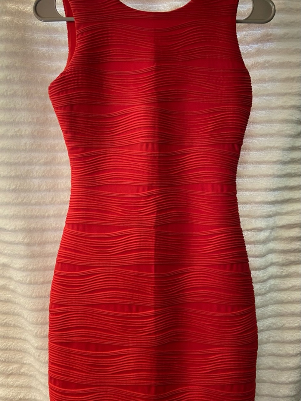 B Darlin Red Sleeveless Textured Bodycon Mini Dress